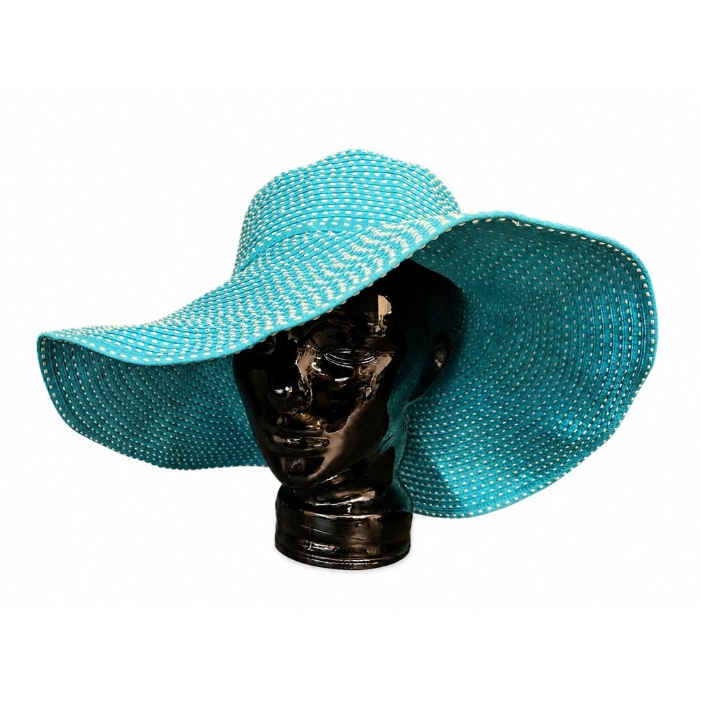 San Diego Hat Co. Floppy Sun Hat Wide Brim Turquoise Blue Beach Cruise Summer